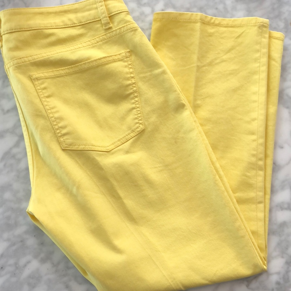 Yellow Cropped Jeans